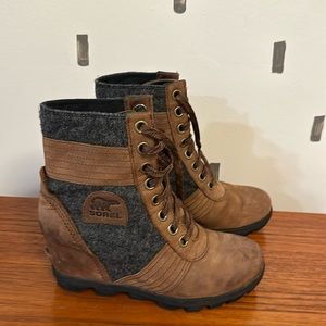 Sorel Lexie Felt Wedge Waterproof Tobacco